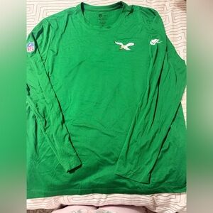 Nike Green Long Sleeve Men's Tee with Eagles Logo